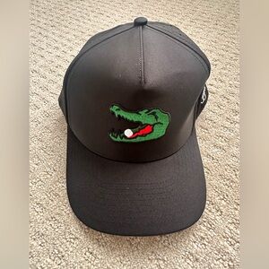 Black Cap with Green Crocodile Emblem